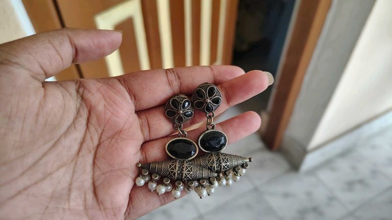 silver replica earring