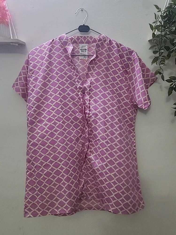 Patterned Lavender Blouse