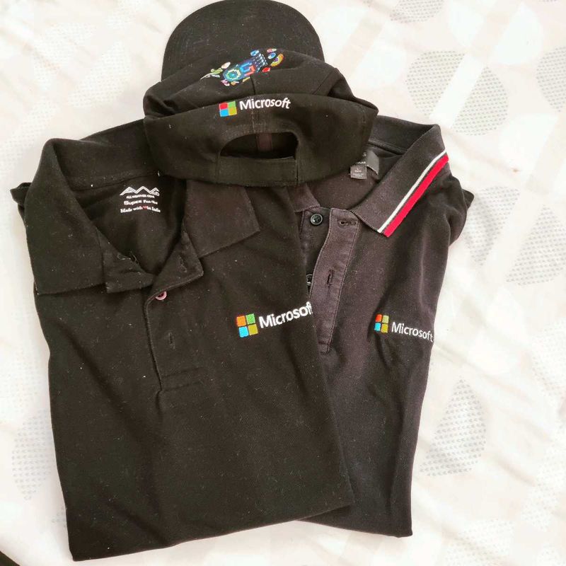 Two Black T Shirts With Matching Cap