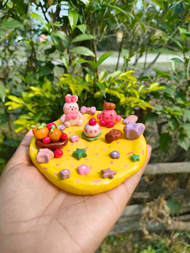 Handmade Clay Yellow Trinket