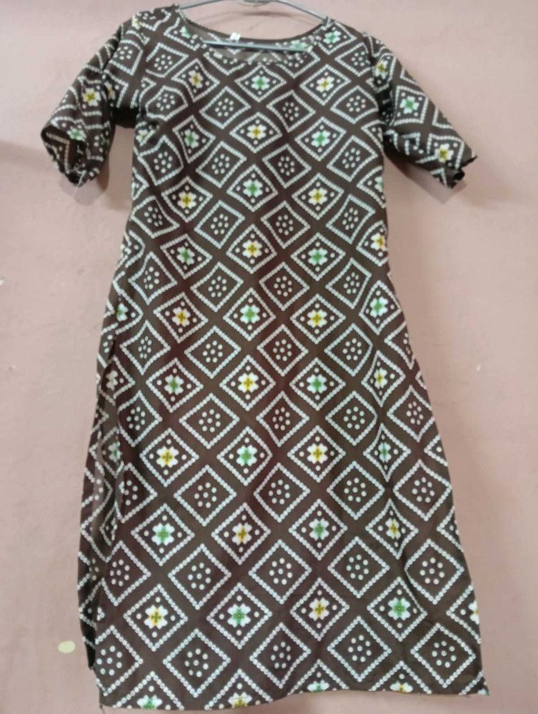 Brown Printed Kurta
