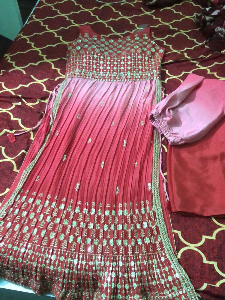 Straight cut Kurti With Plazo Pant