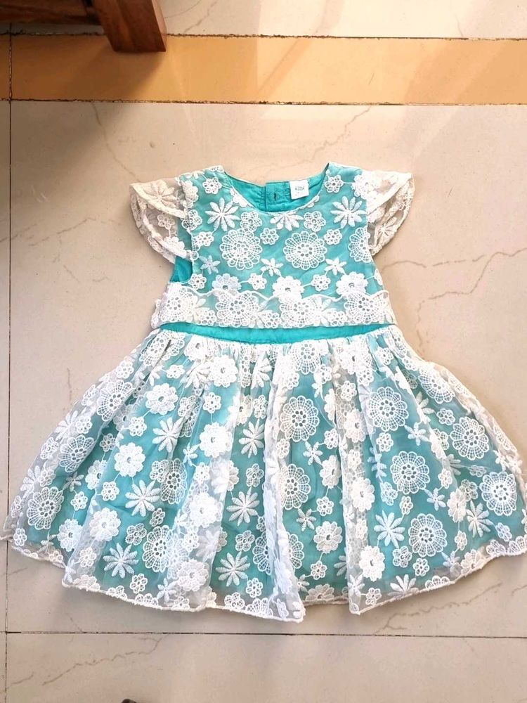Toddler Girl Aqua Lace Dress