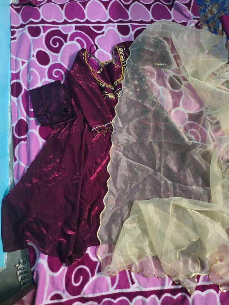 Burgundy Indian Frock