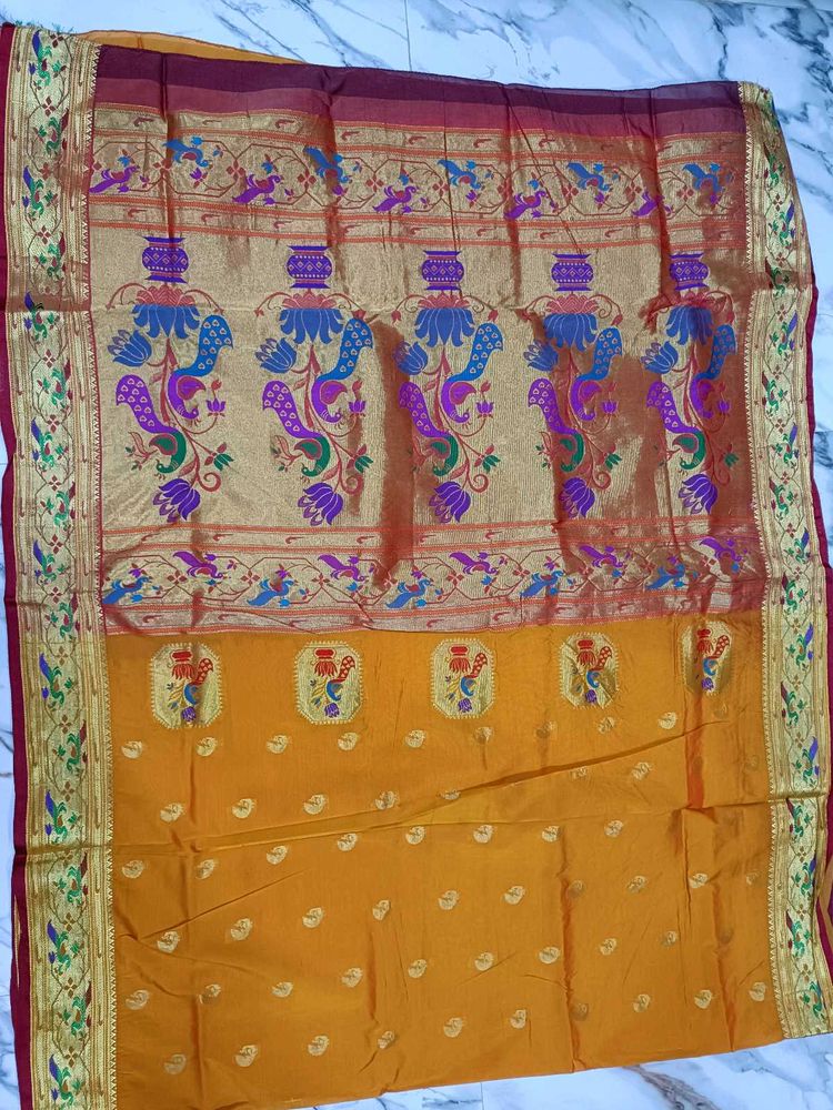 Elegant Yellow Paithani Saree