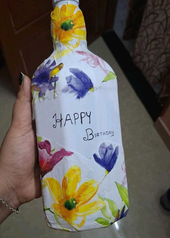 Handcrafted &#39;Happy Birthday&#39; Bottle