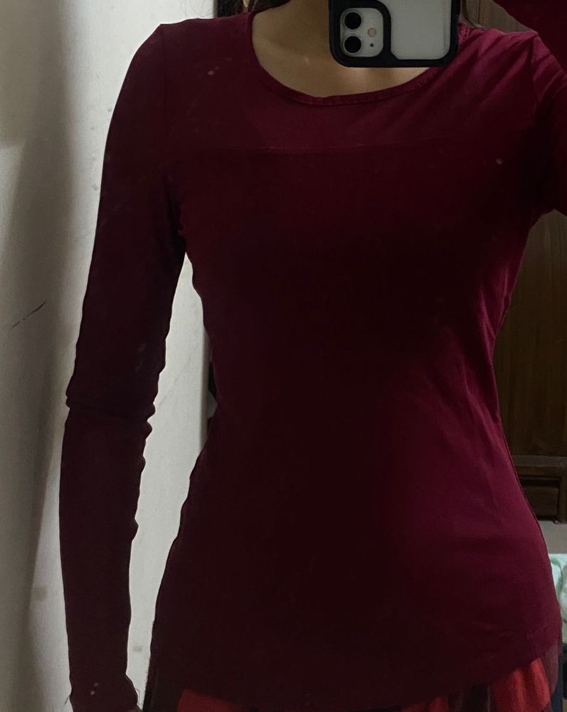 🍒Full Sleeve Cherry Red Top Fits Like A Dream 🍒