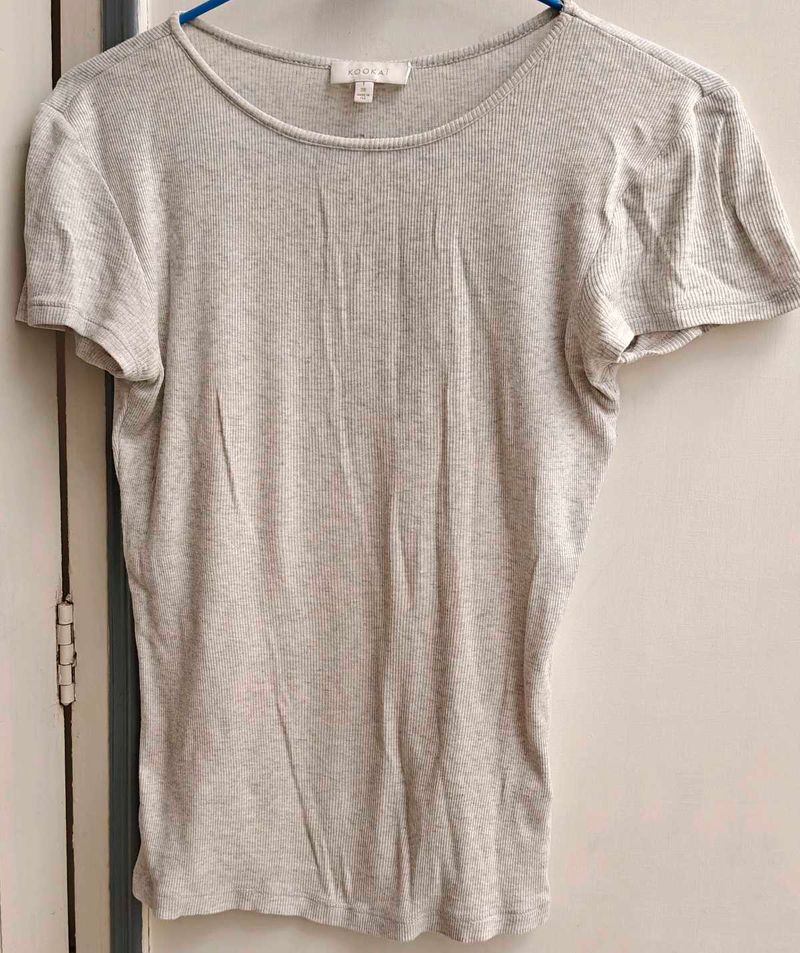 Kookai Ribbed Top - Size S