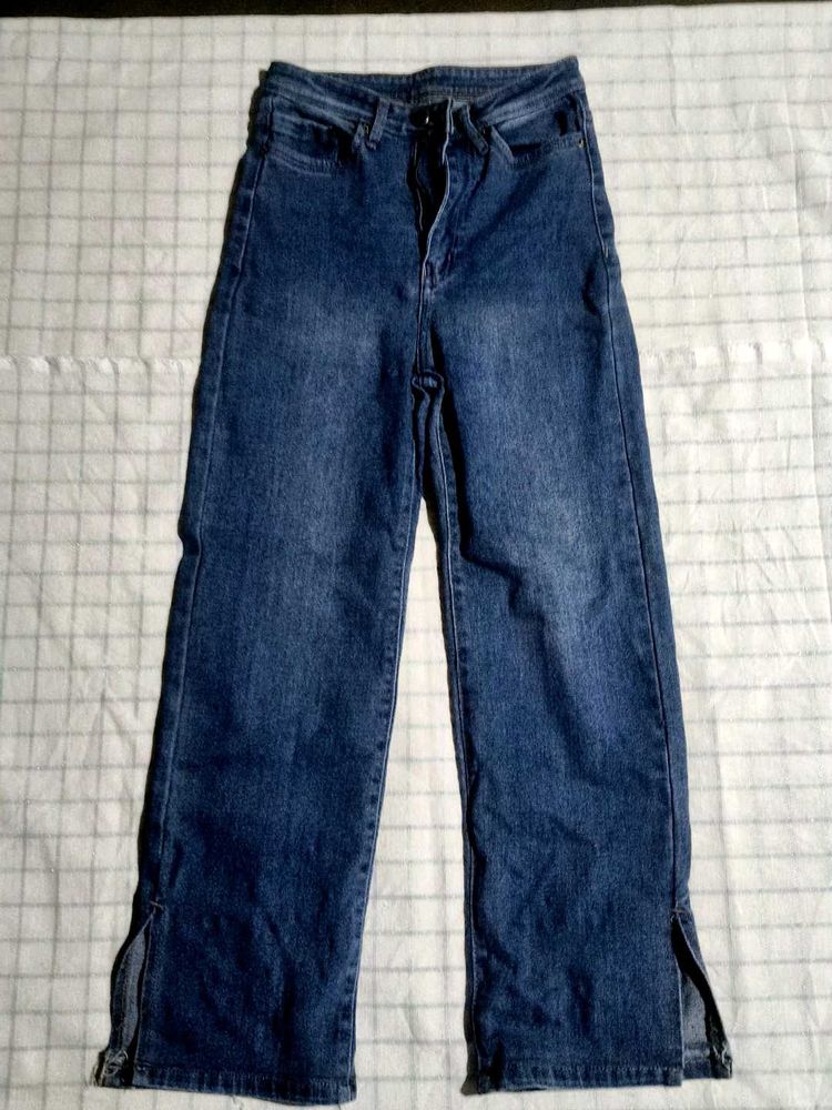 Slit Hem Jeans