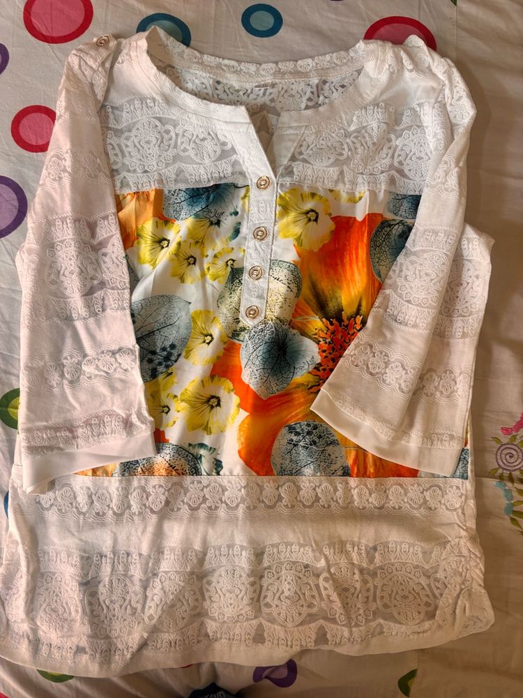 Floral Lace Kurti