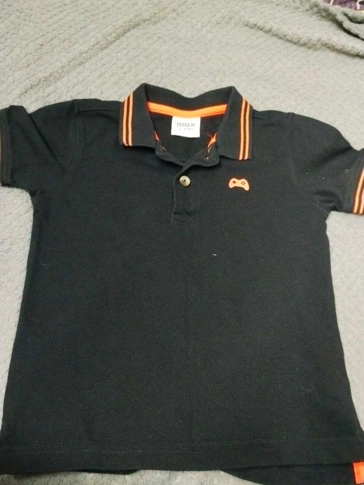 Boy&#39;s Black Polo T-Shirt