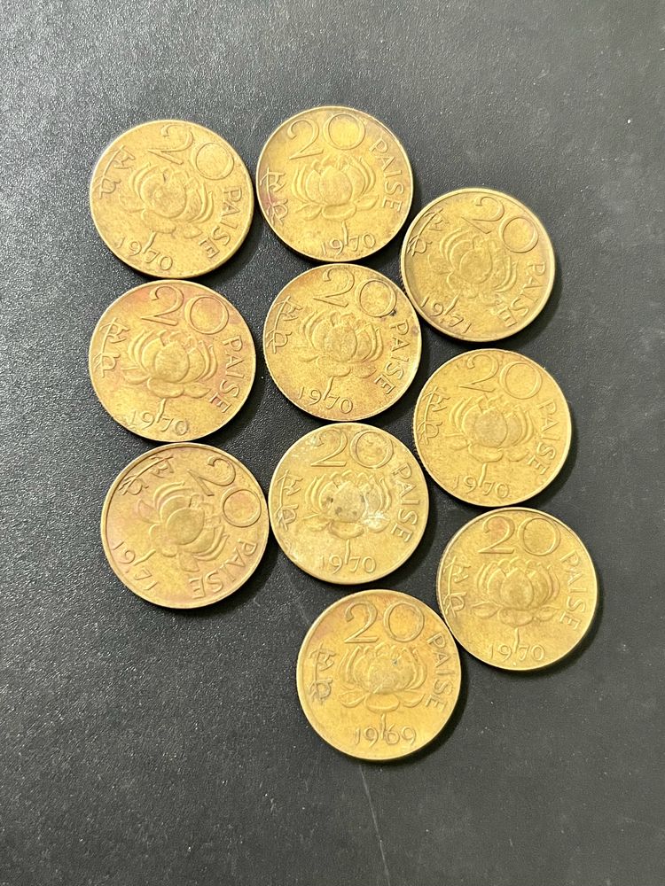 20paise Coins 10pcs Lotus Issue Rare
