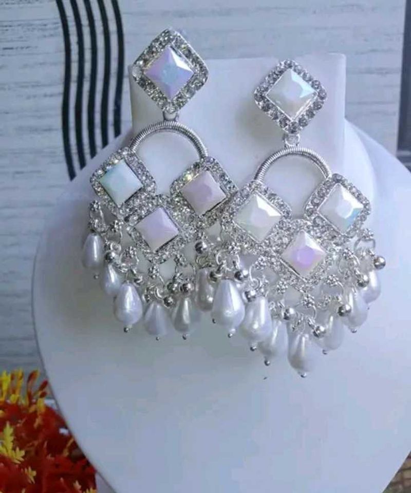 Mirror design earrings