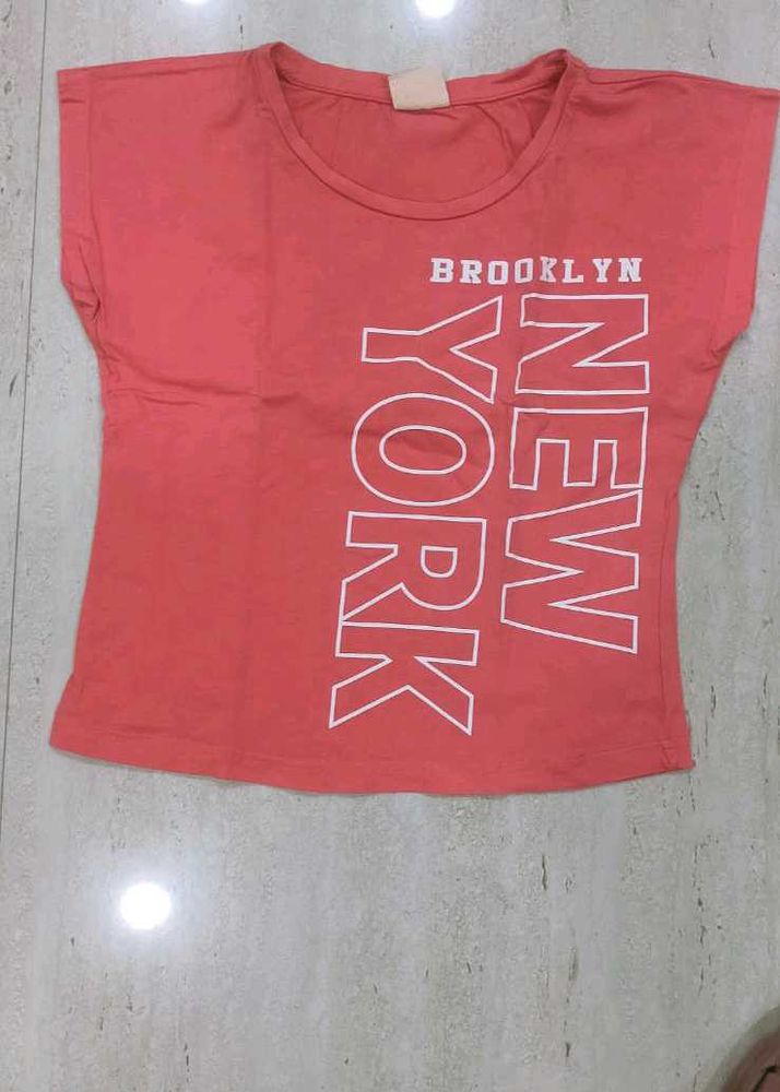 Peach &#39;Brooklyn&#39; Tee