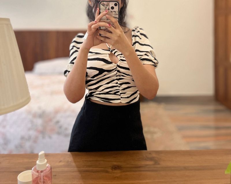 Zebra Print Top h&amp;m 🦓