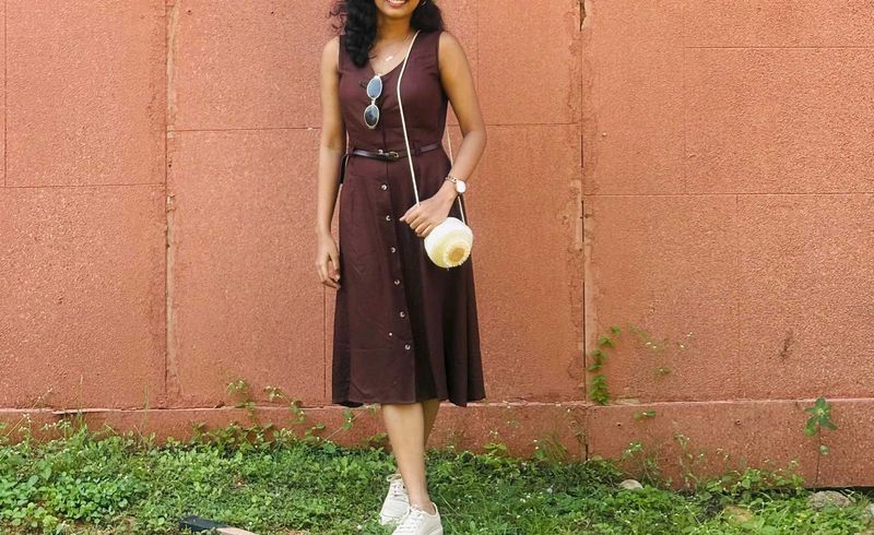Chic Brown Button-Down Dress