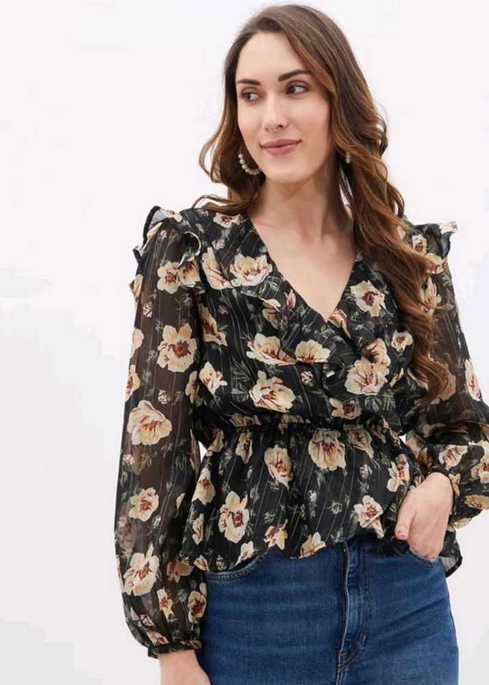 Floral Ruffle Blouse