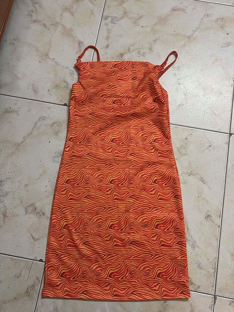Orange Patterned Dress