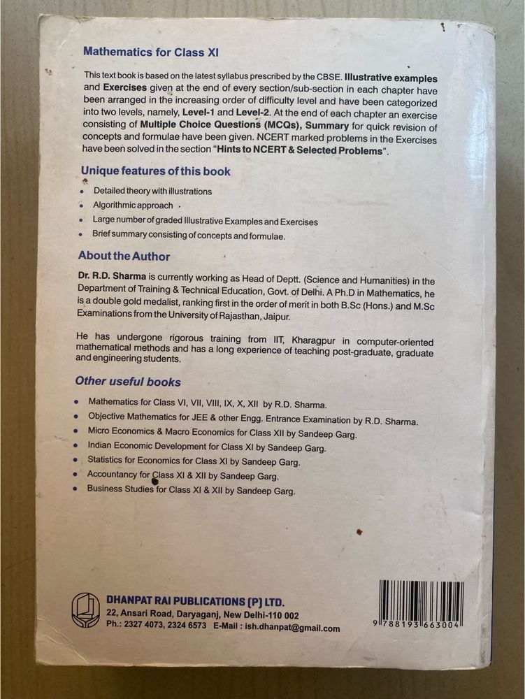 Mathematics for Class XI Textbook
