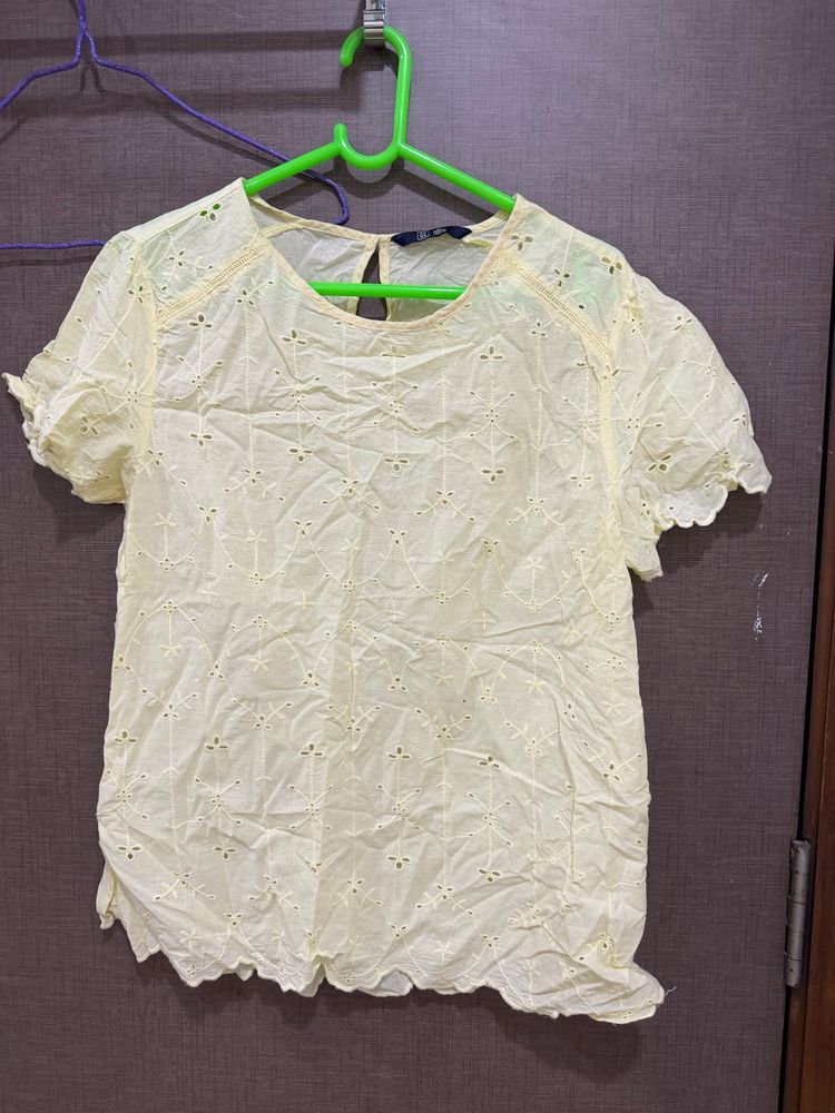Eyelet Embroidered Top