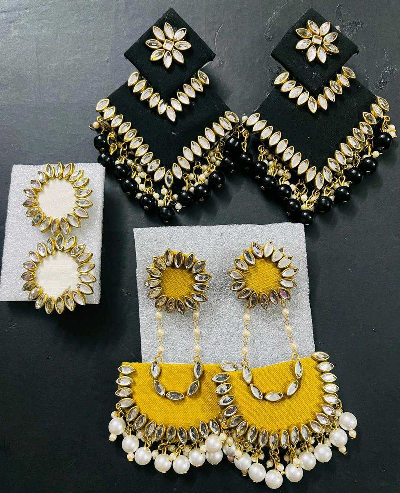 Hand Made 3 pair Combo Earrings
