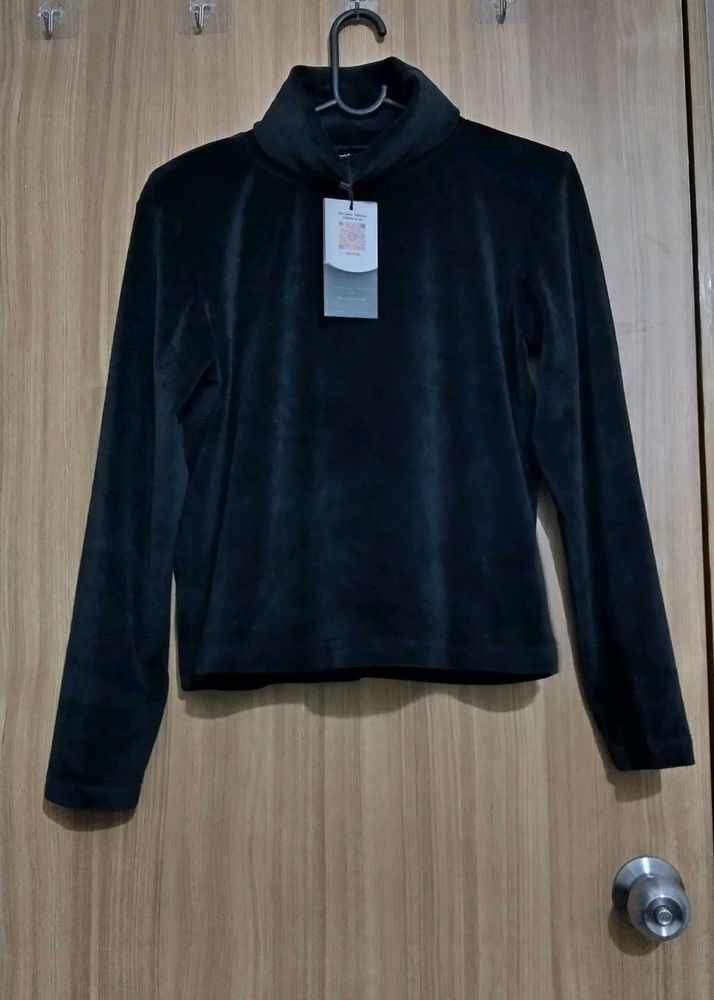 Velvet Turtleneck Top