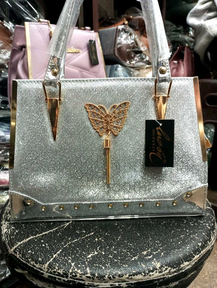 💥 Beautiful Silver Butterfly Bridal Handbag 👜