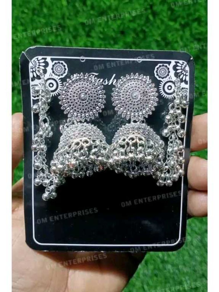 Silver Jhumka Earrings