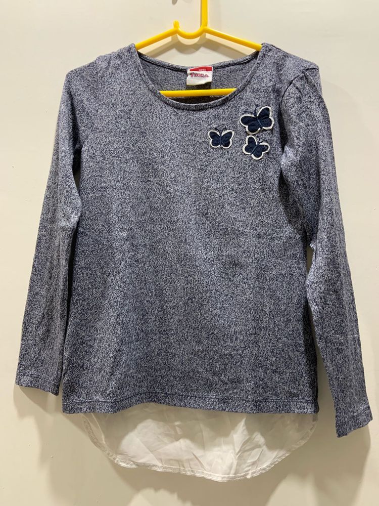 Cute Top with Butterflies &amp; High Low Pattern