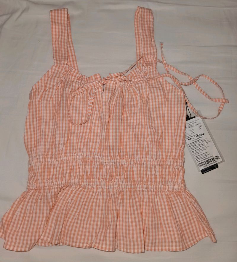 Gingham Print Top