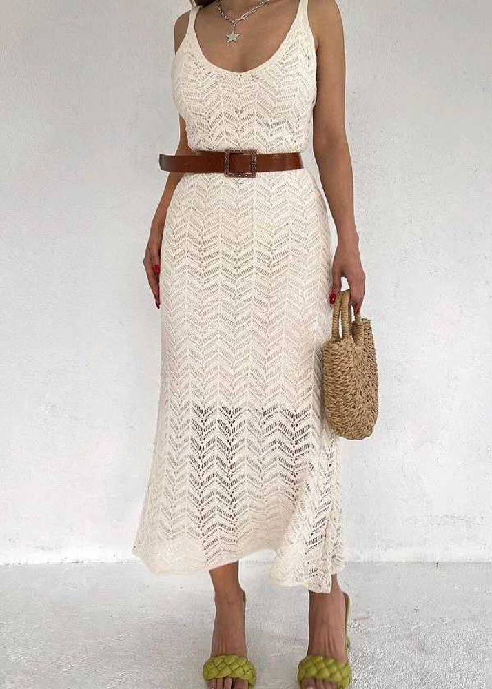 Crochet A-Line Bohemian Maxi Dress