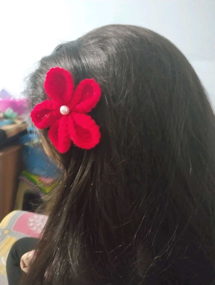 Red Flower Hair Clip