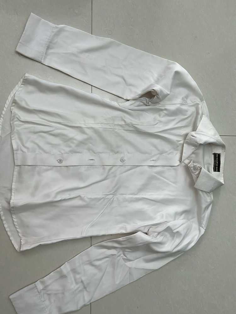 White cotton formal shirt