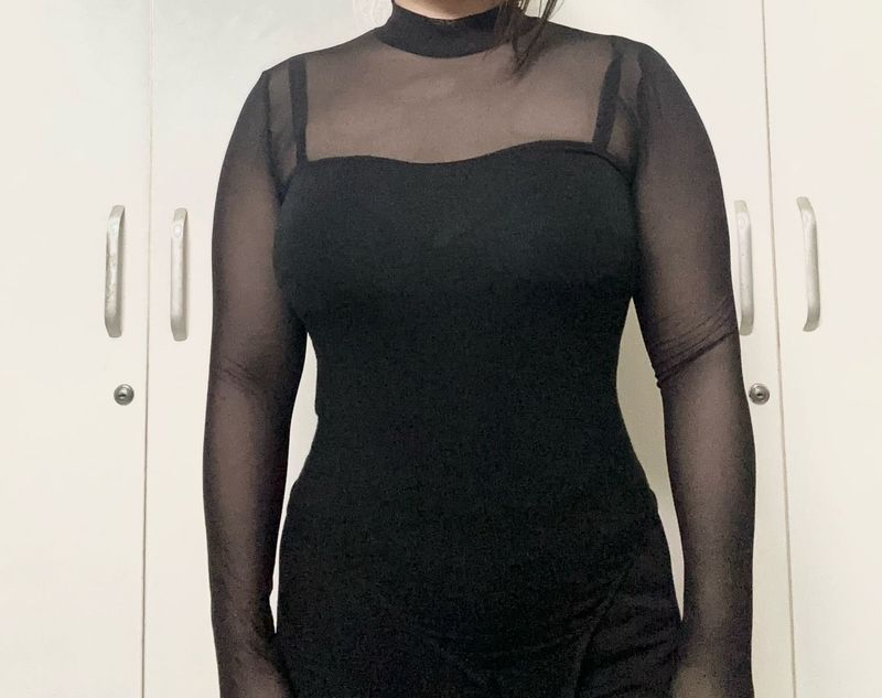 Black Mesh Bodysuit