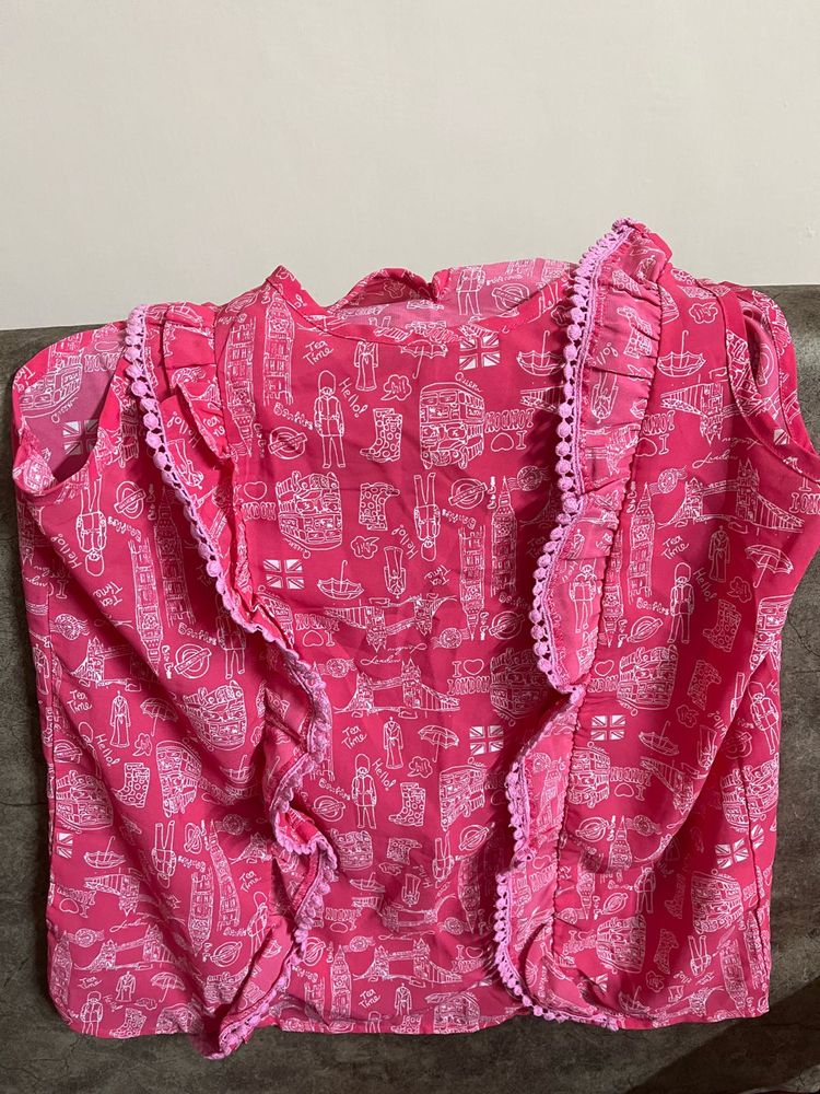 Pink Printed Top