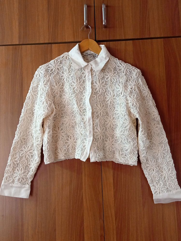 Cropped Shirt By Zara 🎊 Jaw Droping Sale