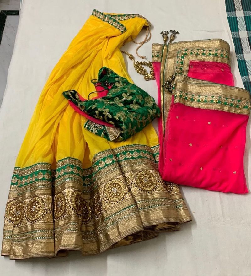 Handwork Lehenga Choli Dupatta Set
