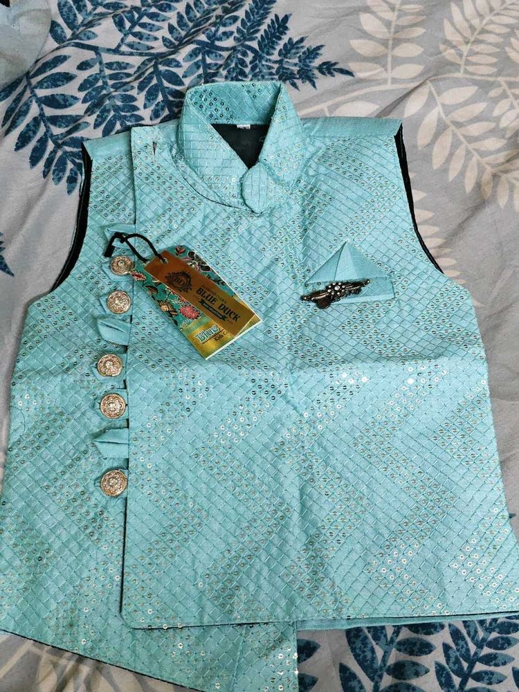 Boys&#39; Blue Duck Waistcoat Set