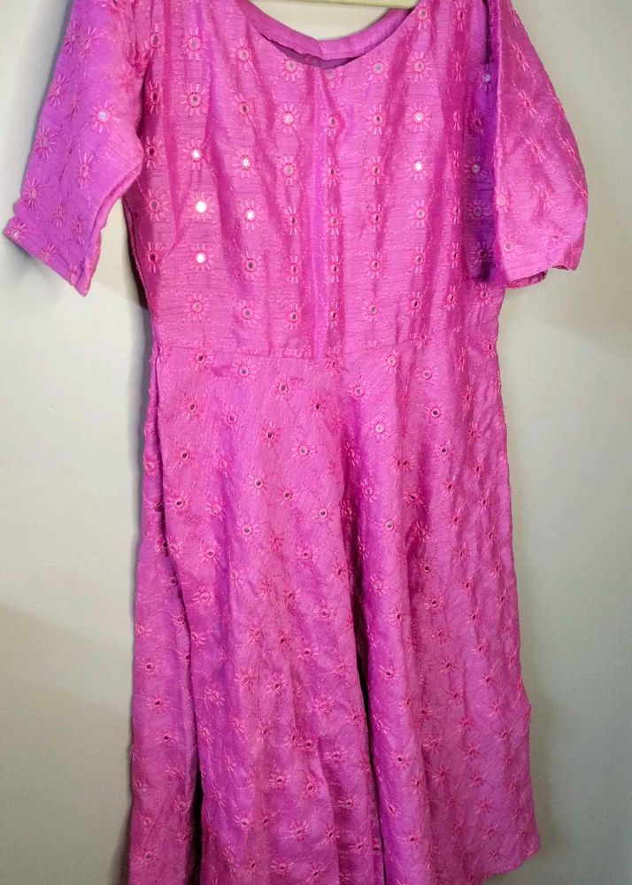 Pink Embroidered Dress