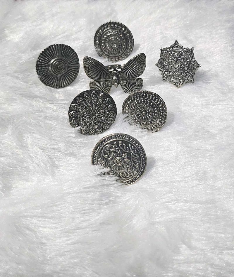 Silver Boho Ring Set