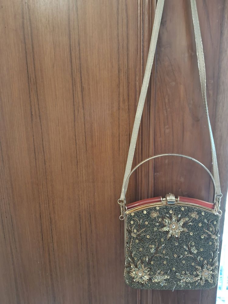 Fancy Sling Bag with Metal Handle