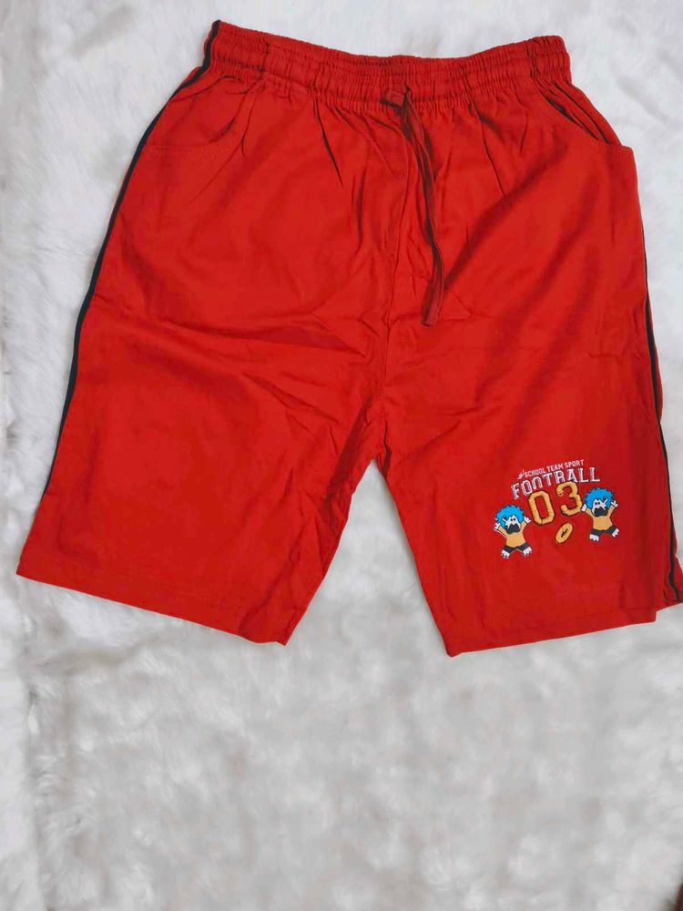 Red Football Shorts for boys price per piece