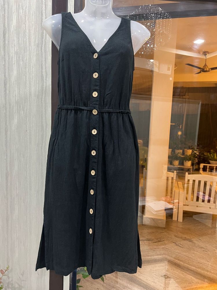 Black Button-Down Dress