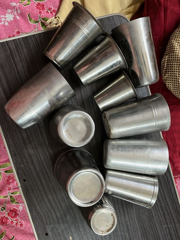 Stainless Steel Cups (Set of 10)