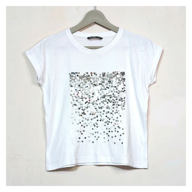 Zudio Size XS Party wear Sequin T-shirt