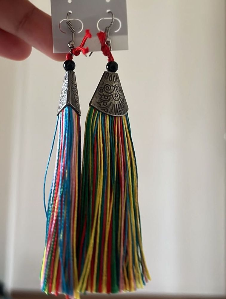 Colorful Tassel Drop Earrings