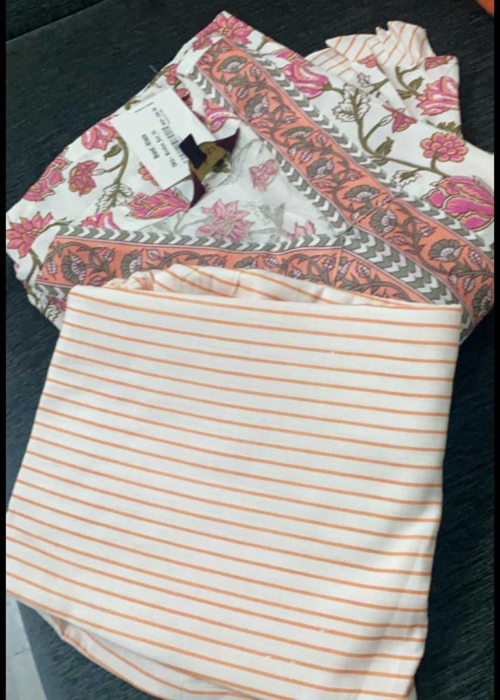 Floral Print Kurti Set With Dupatta