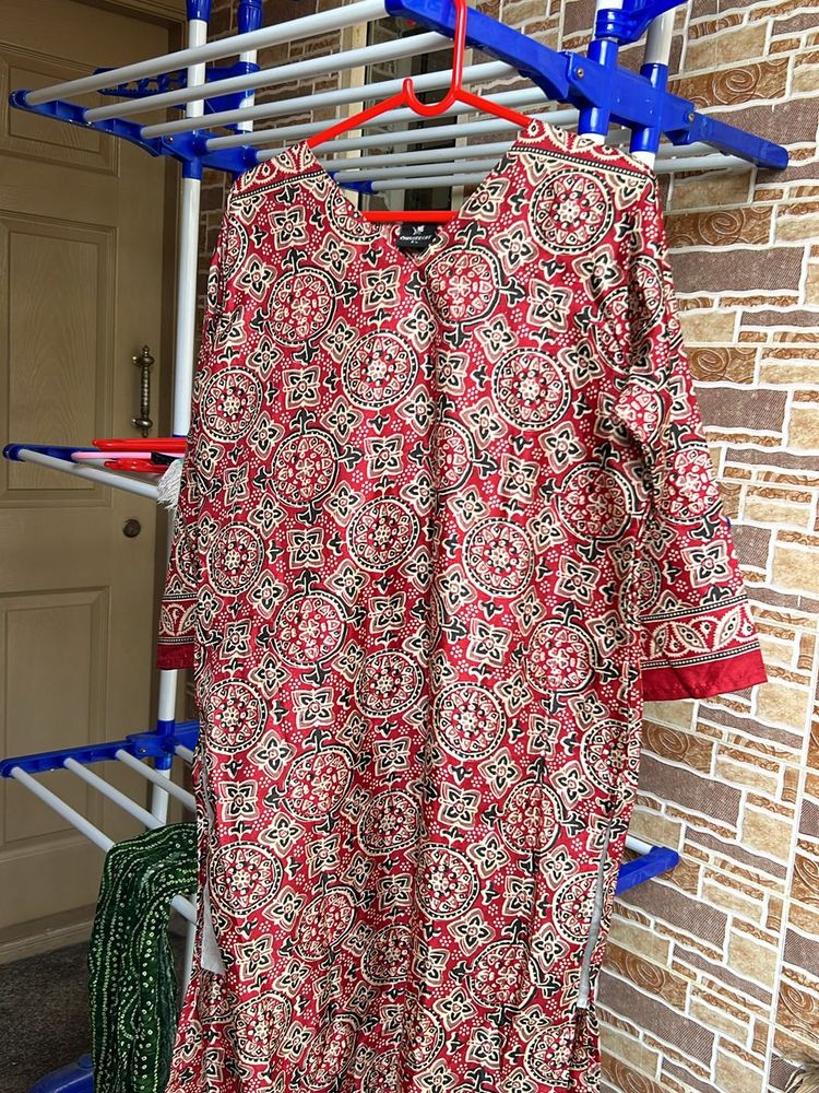 Red Colour Kurta For Office Wear