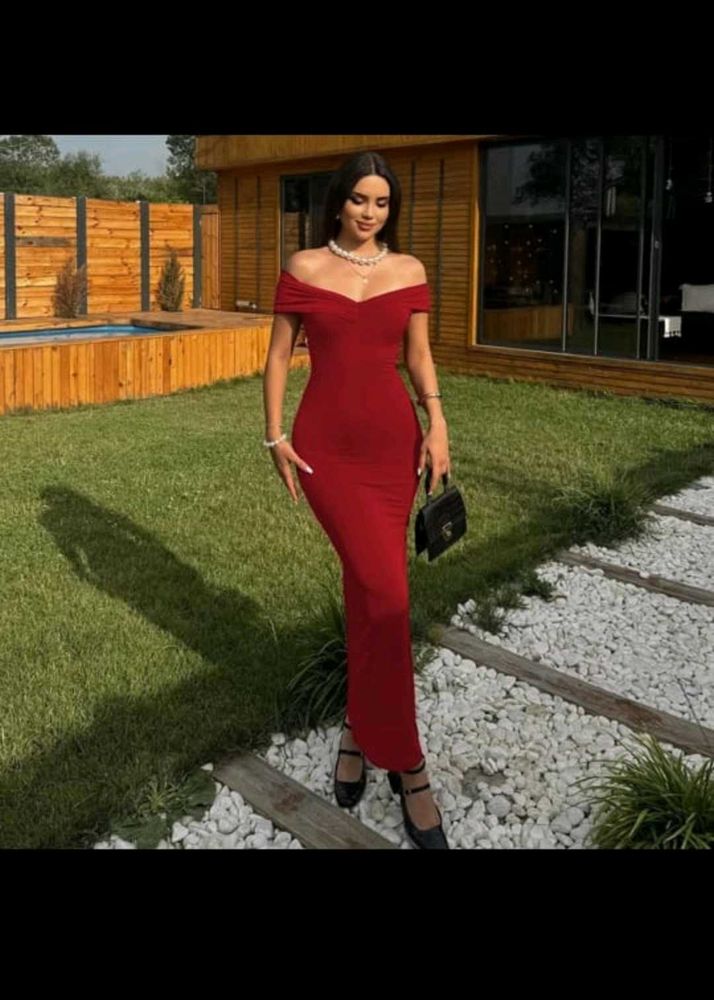 Red Bodycon Maxi Dress