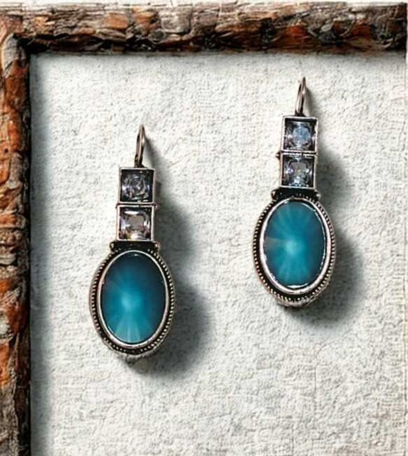 Vintage Blue Stone Earrings